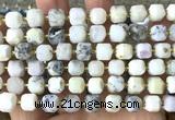 CCU1532 15 inches 8mm - 9mm faceted cube white opal beads