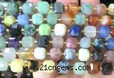 CCU1538 15 inches 8mm - 9mm faceted cube colorful gemstone beads