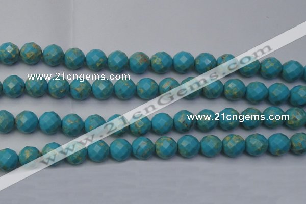 CDE2157 15.5 inches 20mm faceted round dyed sea sediment jasper beads