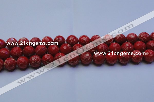 CDE2515 15.5 inches 16mm faceted round dyed sea sediment jasper beads