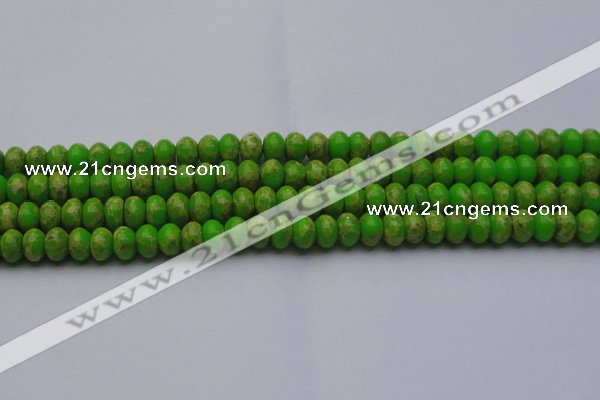 CDE2659 15.5 inches 10*14mm rondelle dyed sea sediment jasper beads