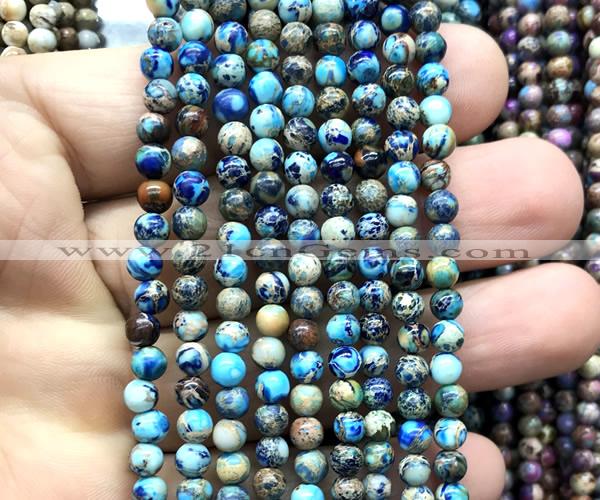 CDE3019 15 inches 4mm round sea sediment jasper beads wholesale