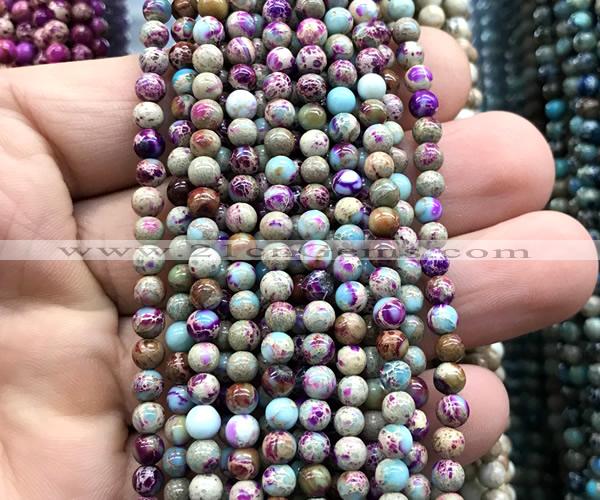 CDE3041 15 inches 4mm round sea sediment jasper beads wholesale