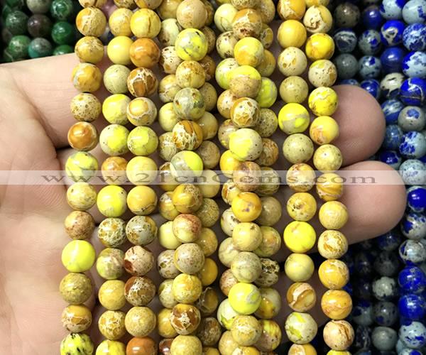 CDE3113 15 inches 6mm round sea sediment jasper beads wholesale