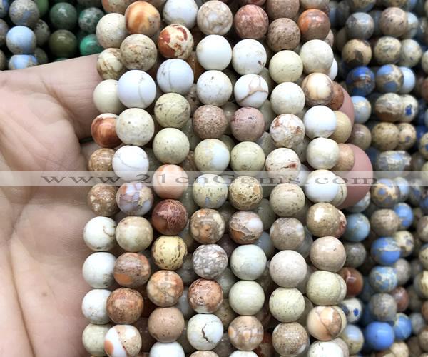 CDE3200 15 inches 8mm round sea sediment jasper beads wholesale