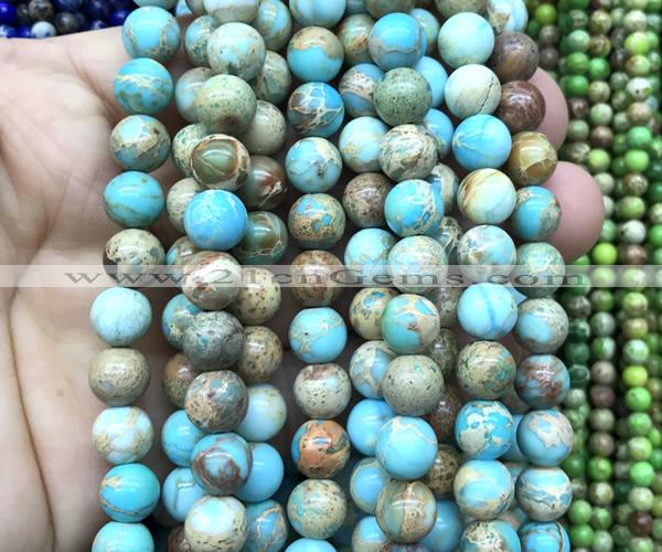 CDE3201 15 inches 8mm round sea sediment jasper beads wholesale