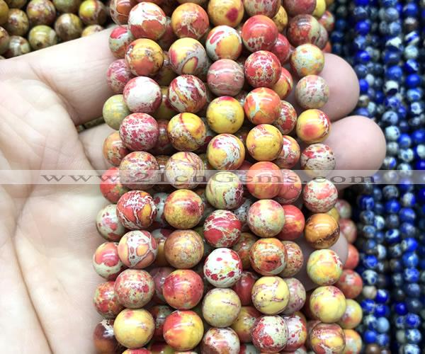 CDE3209 15 inches 8mm round sea sediment jasper beads wholesale