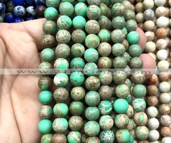 CDE3212 15 inches 8mm round sea sediment jasper beads wholesale