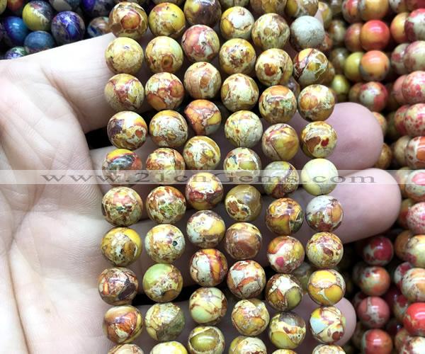 CDE3219 15 inches 8mm round sea sediment jasper beads wholesale