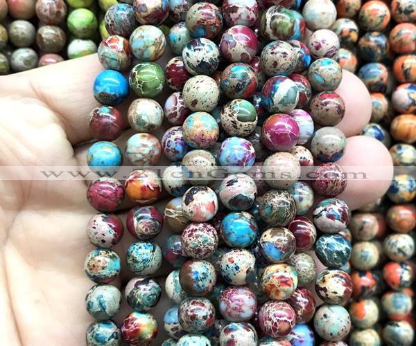 CDE3251 15 inches 8mm round sea sediment jasper beads wholesale