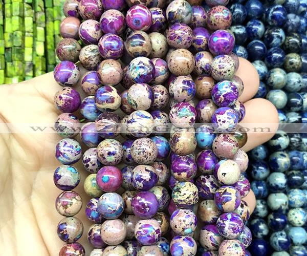 CDE3253 15 inches 8mm round sea sediment jasper beads wholesale