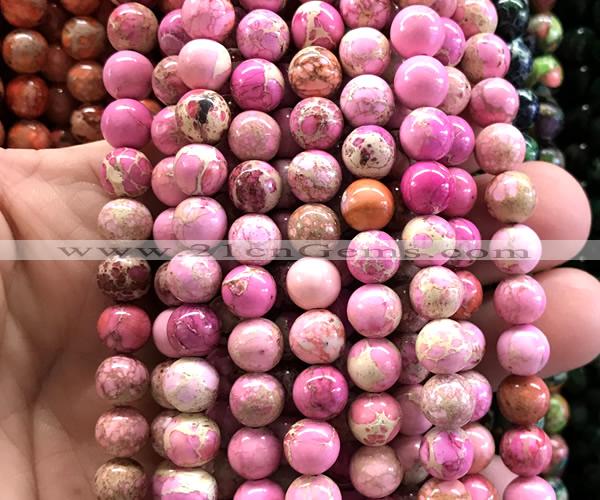 CDE3271 15 inches 8mm round sea sediment jasper beads wholesale