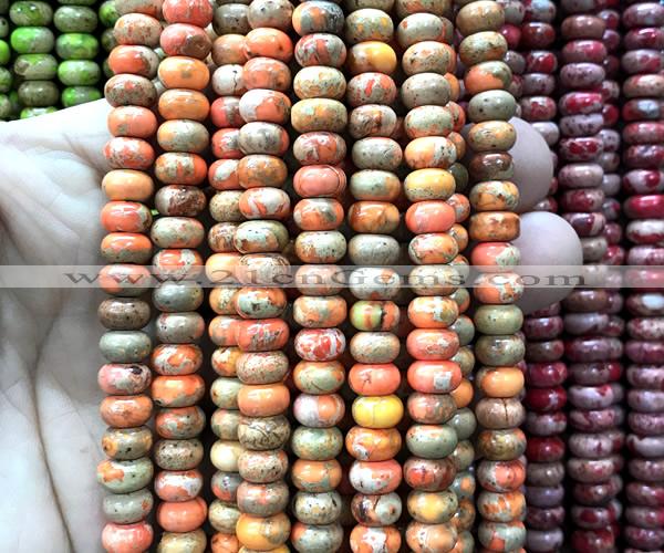 CDE3551 15 inches 5*8mm rondelle sea sediment jasper beads