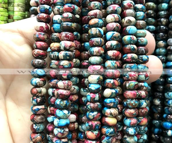 CDE3560 15 inches 5*8mm rondelle sea sediment jasper beads