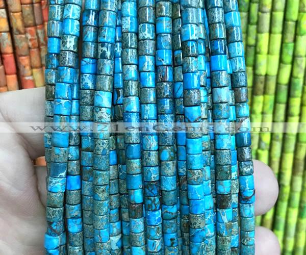 CDE3605 15 inches 4*4mm tube sea sediment jasper beads