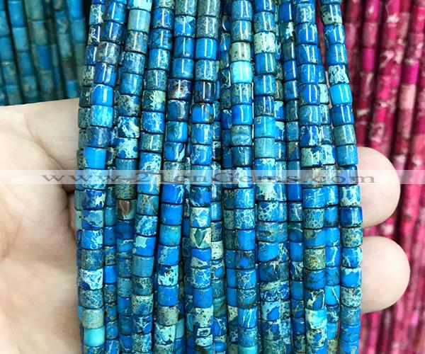 CDE3606 15 inches 4*4mm tube sea sediment jasper beads