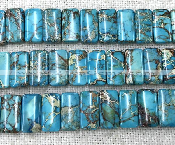 CDE3824 7.5 inches 10*20mm rectangle double drilled sea sediment jasper beads