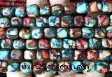 CDE3951 15 inches 7*9mm nuggets rainbow sea sediment jasper beads