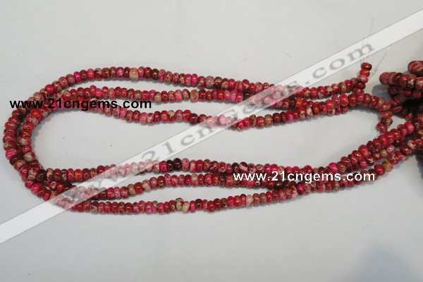 CDI584 15.5 inches 3*6mm rondelle dyed imperial jasper beads