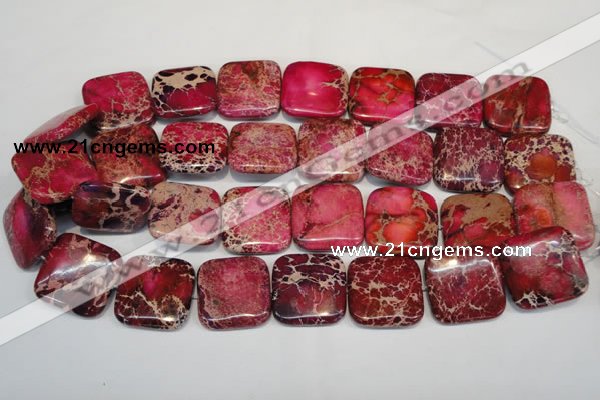 CDI626 15.5 inches 25*25mm square dyed imperial jasper beads