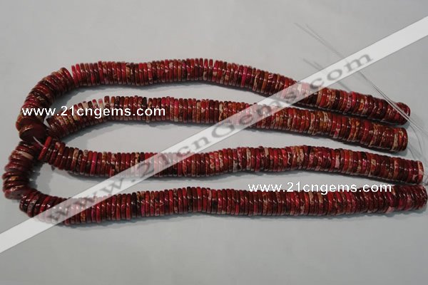 CDI773 15.5 inches 2*12mm dish dyed imperial jasper beads