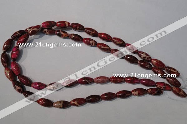 CDI778 15.5 inches 8*16mm rice dyed imperial jasper beads