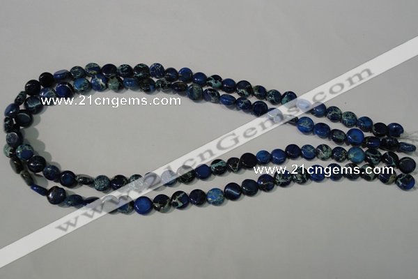 CDI905 15.5 inches 8mm flat round dyed imperial jasper beads