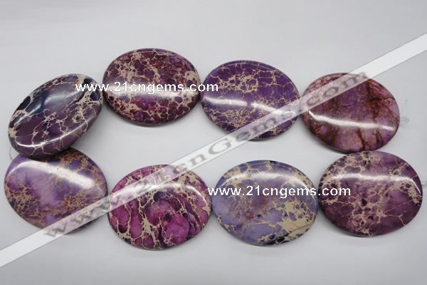 CDT470 15.5 inches 40*50mm oval dyed aqua terra jasper beads