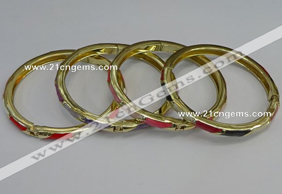 CEB109 7mm width gold plated alloy with enamel bangles wholesale