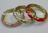 CEB182 13mm width gold plated alloy with enamel bangles wholesale