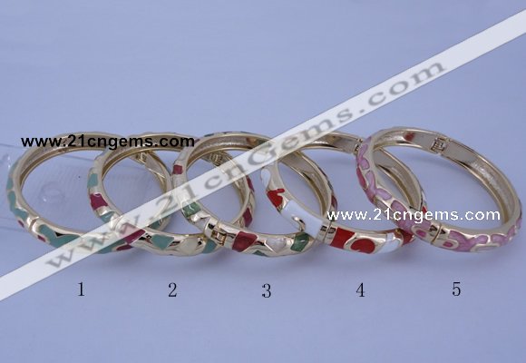 CEB30 5pcs 8mm width gold plated alloy with enamel bangles