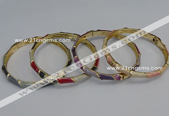 CEB81 6mm width gold plated alloy with enamel bangles wholesale