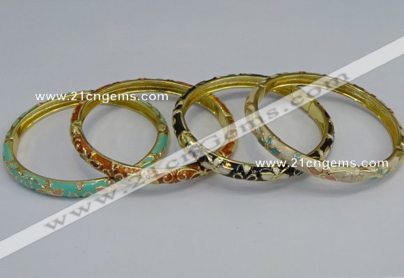 CEB95 6mm width gold plated alloy with enamel bangles wholesale