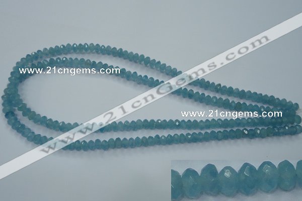 CEQ32 15.5 inches 4*6mm faceted rondelle blue sponge quartz beads