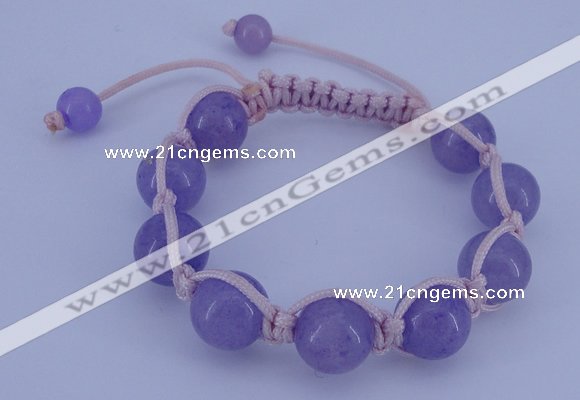 CFB516 12mm round candy jade beads adjustable bracelet wholesale