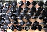 CFG1809 15 inches 12mm four leaf clover black agate beads