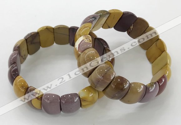 CGB3234 7.5 inches 12*20mm oval mookaite gemstone bracelets