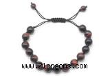 CGB8728 8mm,10mm round red tiger eye adjustable macrame bracelets