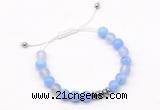 CGB9101 8mm, 10mm blue agate & rondelle hematite adjustable bracelets