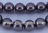 CGL404 10PCS 16 inches 8mm round dyed glass pearl beads wholesale