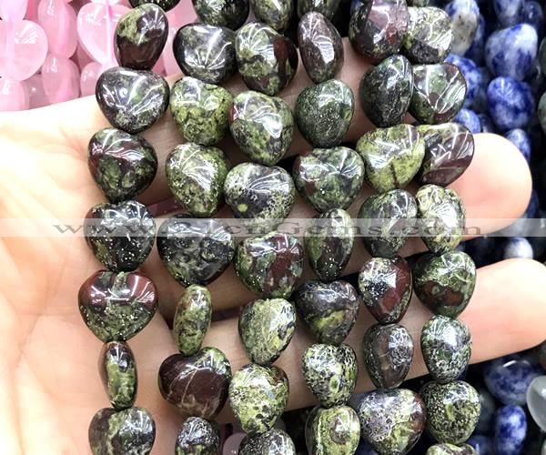 CHG159 15 inches 12mm heart dragon blood jasper beads wholesale