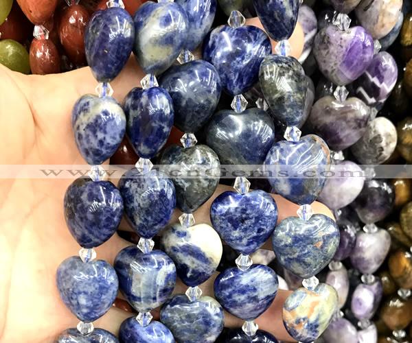 CHG220 15 inches 20mm heart sodalite gemstone beads wholesale