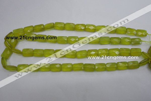 CKA280 15.5 inches 10*14mm faceted rectangle Korean jade gemstone beads