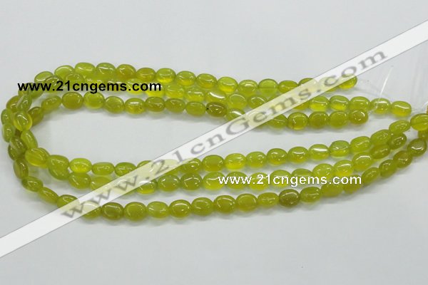 CKA31 15.5 inches 8*10mm oval Korean jade gemstone beads