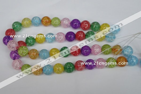 CKQ18 15.5 inches 18mm round dyed crackle quartz beads wholesale