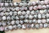 CLJ554 15.5 inches 6mm,8mm,10mm & 12mm faceted round sesame jasper beads