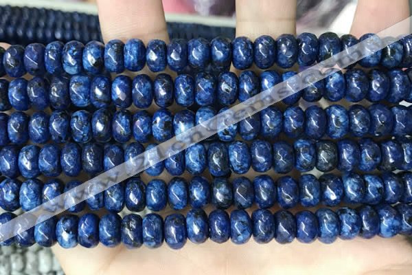 CLJ621 15 inches 5*8mm faceted round sesame jasper beads