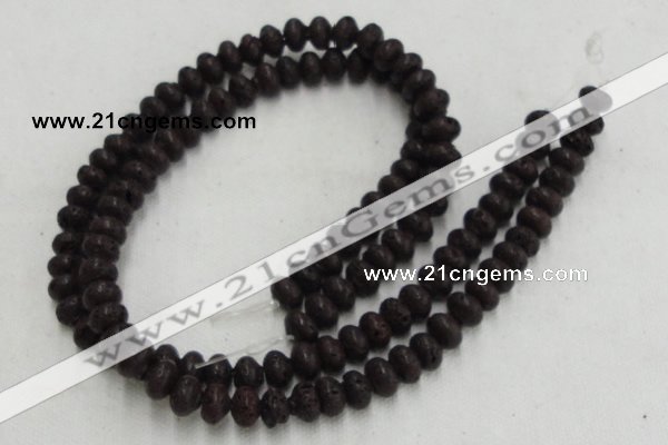 CLV206 15.5 inches 6*10mm rondelle coffee natural lava beads wholesale