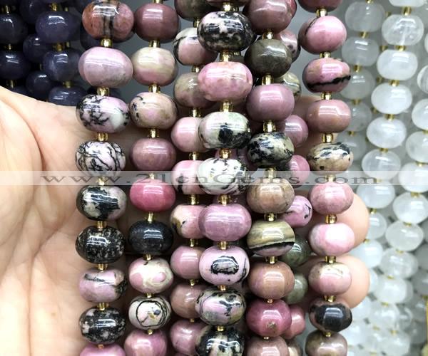 CME413 15 inches 8*12mm pumpkin rhodonite gemstone beads wholesale