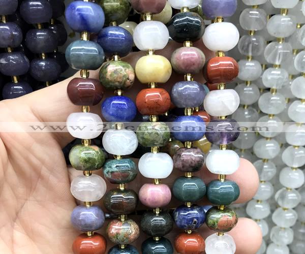 CME414 15 inches 8*12mm pumpkin colorful gemstone beads wholesale